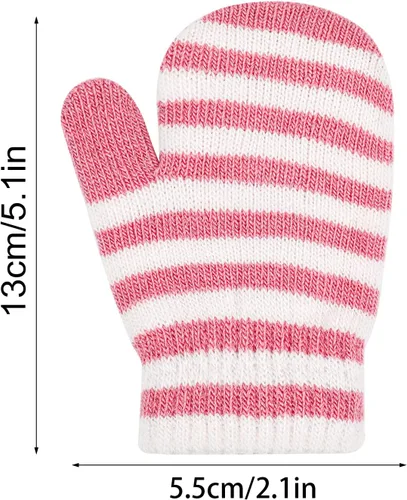 Miniatura 88 de ONESING 5 pares de guantes de invierno negros para bebés y niñas - Guantes cálidos para recién nacidos