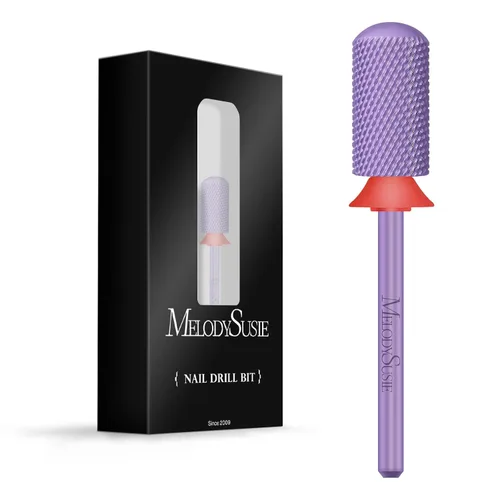 Miniatura 44 de MelodySusie Brocas de uñas de seguridad, brocas de carburo de 2,38 mm de barril grande y parte superior redonda y suave, adecuadas para manicura