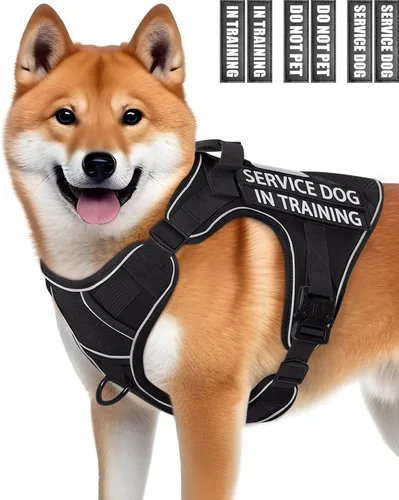 Miniatura 16 de Chaleco de perro de servicio para perros medianos, arnés de perro de servicio en entrenamiento con parches, chaleco ajustable para perros