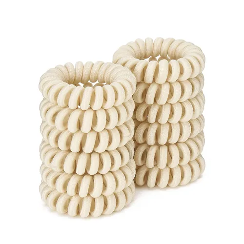 Miniatura 34 de Lazos para el cabello en espiral para soportes gruesos para cola de caballo (paño marino, 12 piezas) – sin arrugas para todo tipo de cabello Tela