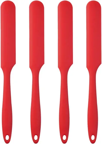 Miniatura 8 de Juego de 4 espátulas de silicona resistentes al calor, para tartas, crema y mantequilla, espátulas para mezclar, raspador de masa antiadherente