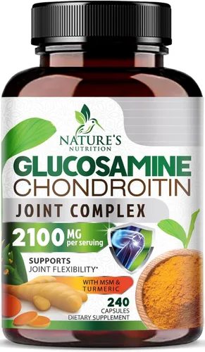 Glucosamina Condroitina MSM 2100mg - 3x Fuerza, suplemento de apoyo articular para la movilidad y comodidad de las articulaciones para hombres y