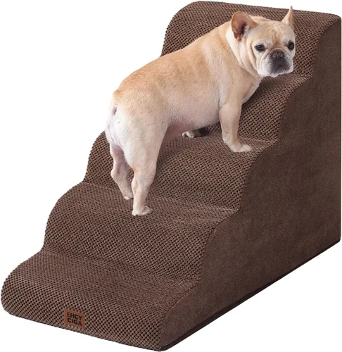 Miniatura 39 de EHEYCIGA Rampa de escaleras curvadas para perros pequeños de 15.7 pulgadas de alto, escalones para perros de 3 escalones para sofá y silla