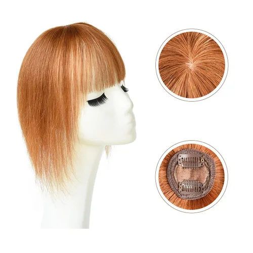 Miniatura 3 de Extensiones de cabello humano con clip 3D con clip en flequillo, extensiones de cabello para mujer (2.3 x 2.3 pulgadas, 10 pulgadas)