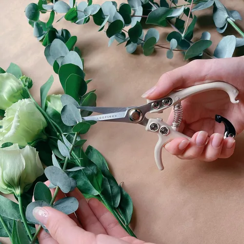 Miniatura 5 de Tijeras de podar para plantas con funda de cuero vegano, tijeras para recortar jardín con funda para cinturón, recortadores de bonsái, recortadores