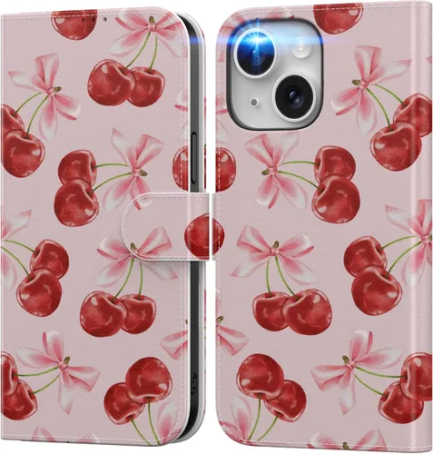 Miniatura 103 de DEENAKIN Funda tipo cartera para iPhone 15 con tarjetero + clip para efectivo, bloqueo RFID, protección contra caídas de grado militar y obras