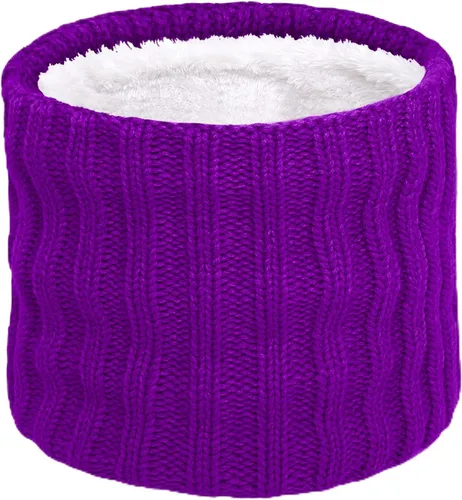 Miniatura 17 de Wandx Polaina de forro polar para niños y niñas, para invierno, para clima frío, cubierta facial de punto de rayas anchas para niños y niñas