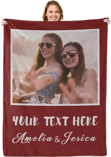 Miniatura 33 de Abybela Manta personalizada con texto fotográfico para regalos de parejas, manta personalizada con imagen, regalos para novio, novia, esposa, Foto-3