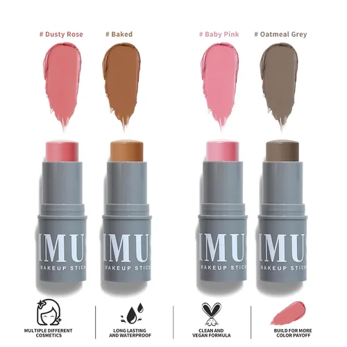 Miniatura 7 de KIMUSE Cream Contour Stick Duo – Barra moldeadora 2 en 1, altamente pigmentada, fórmula impermeable de larga duración, ligera y mezclable, palitos