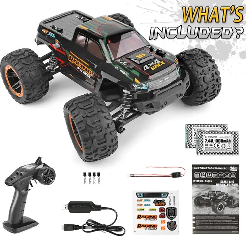 Miniatura 7 de HAIBOXING Coche de control remoto 16889, escala 1:16, 2.4 GHz, autos RC 4x4, camiones todoterreno, camión monstruo RC RTR a prueba de agua, 36 KM/H