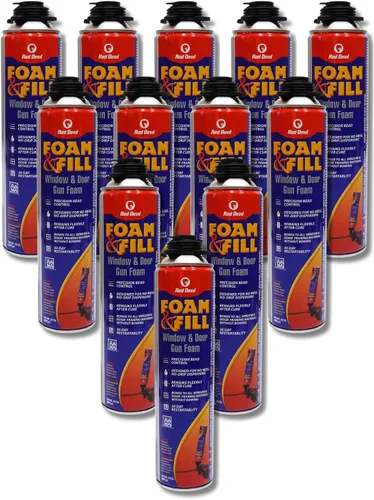 Miniatura 5 de Red Devil 0924 Spray Foam & Fill Window & Door Gun Foam, blanco roto, 24 onzas, 1 paquete