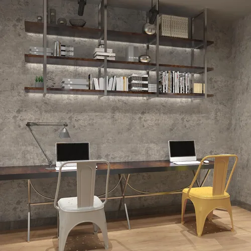 Miniatura 7 de 3yecao Rollo grande extra ancho de 48"×354" papel tapiz de hormigón grueso marrón claro y gris despegar y pegar 3D, papel de contacto de hormigón