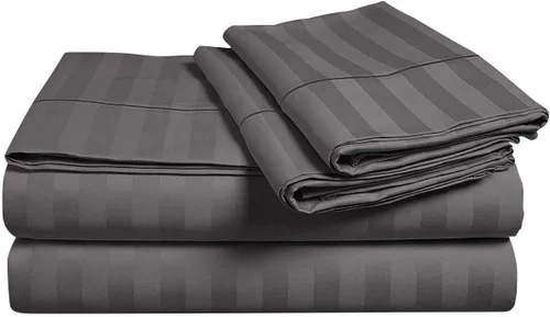 Miniatura 3 de Juego de sábanas y fundas de almohada de 6 piezas, 100% algodón, juego de sábanas de rayas de agua individual incluye 4 fundas de almohada, 1 sábana
