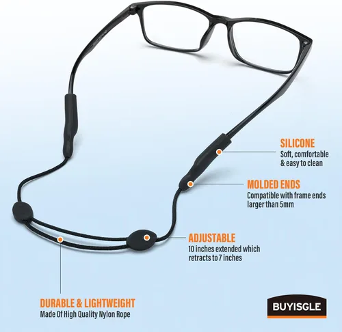 Miniatura 4 de Buyisgle Correa para Gafas de Niños - Correas Cordones para Gafas de Sol Sin Cola para Niños Pequeños y Niñas - Sujetadores de Anteojos Alrededor