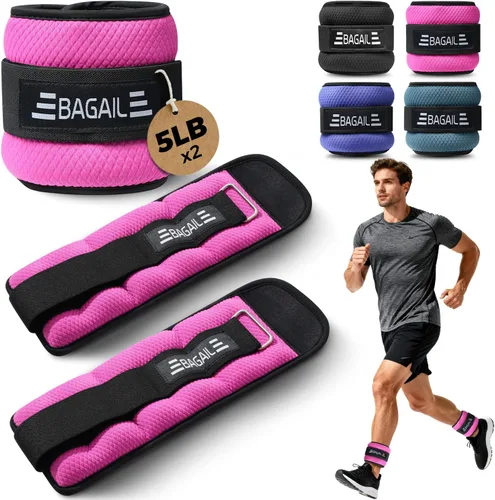 Miniatura 27 de BAGAIL Pesas de tobillo para mujeres y hombres, un par de pesas de 1/2/4/6/8/10 libras con diseño elegante y ajuste seguro para caminar, correr