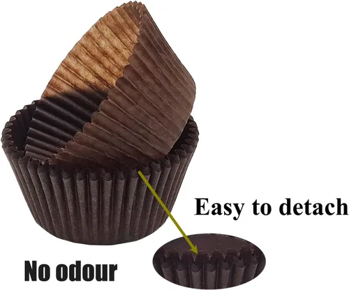 Miniatura 4 de Forros de papel para magdalenas de café de grado alimenticio para magdalenas de chocolate, tamaño estándar, 500