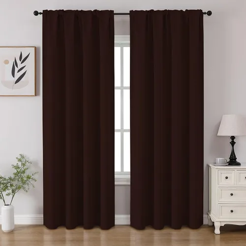 Miniatura 18 de CUCRAF - Cortinas opacas beige de 45 pulgadas, juego de 2 paneles con bolsillo para barra, cortinas para oscurecer dormitorios y sala de estar