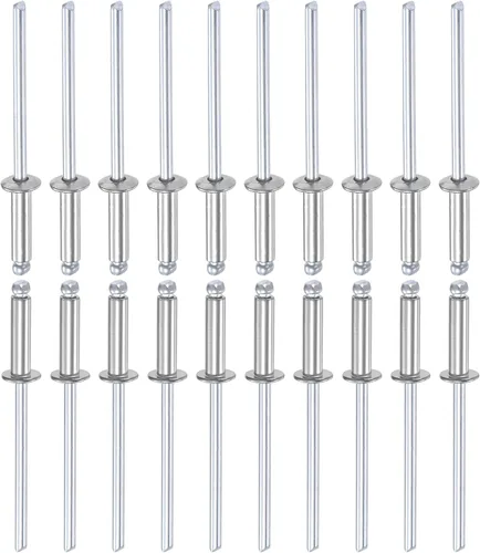 Miniatura 13 de DTGN Remaches ciegos de 0.126 in x 0.197 in (DxL) – Paquete de 100 – Bueno para la unión de maquinaria – Remache de extremo abierto de cúpula