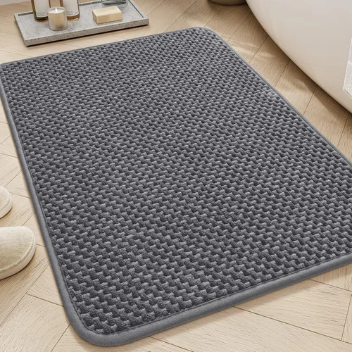 Miniatura 12 de AMOAMI Tapete de baño de felpilla súper absorbente, de secado rápido, para baño, con parte trasera de goma, antideslizante, lavable, para debajo
