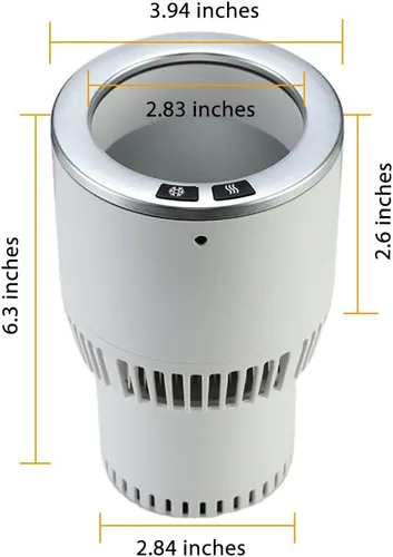 Miniatura 6 de Portavasos calentador de café enfriador de bebidas 2 en 1 camión en lata de regalo (blanco con plata 12V)