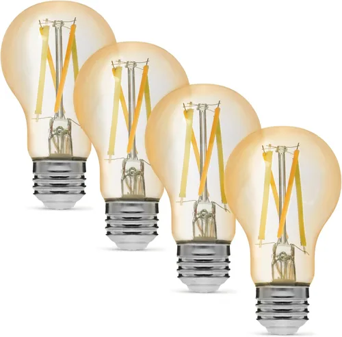 Miniatura 8 de Amazon Basics Bombilla LED de filamento inteligente A19, blanco sintonizable, Wi-Fi de 2.4 GHz, funciona solo con Alexa, paquete de 1