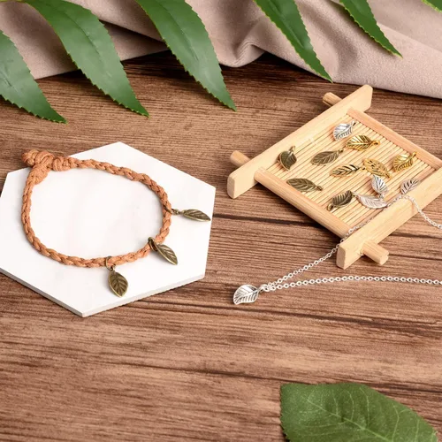 Miniatura 4 de Craftdady Pendientes colgantes de elefante dorado con suerte - Dijes de Jesús en oro antiguo, peces, hojas budistas, ojos malvados, amuletos