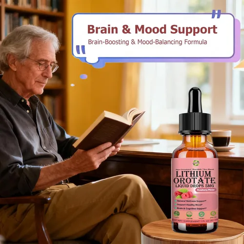 Miniatura 7 de Gotas líquidas de orotato de litio puro de 5 mg, suplemento cerebral de litio de baja dosis para el comportamiento cognitivo del estado de ánimo