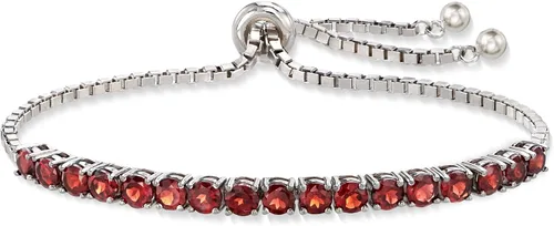 Miniatura 4 de Ross-Simons Pulsera Bolo Granate de 5,00 qt t en Plata de Ley, Gema, Granate