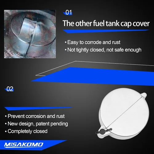 Miniatura 2 de Cubierta de Tapa de Combustible con Cierre para Camión Semirremolque Diésel de Zinc Compatible con Camiones Freightliner, Sterling y Western Star