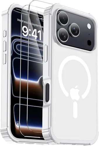 Miniatura 30 de Funda para iPhone Air [compatible con MagSafe] [2 protectores de pantalla] [prueba de caídas de grado militar] Funda magnética resistente