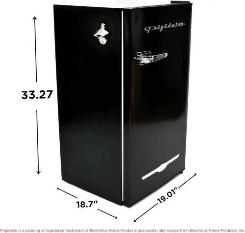 Miniatura 5 de FRIGIDAIRE EFR376-BLACK - Refrigerador de bar retro negro de 3.1 pies cúbicos con abrebotellas lateral