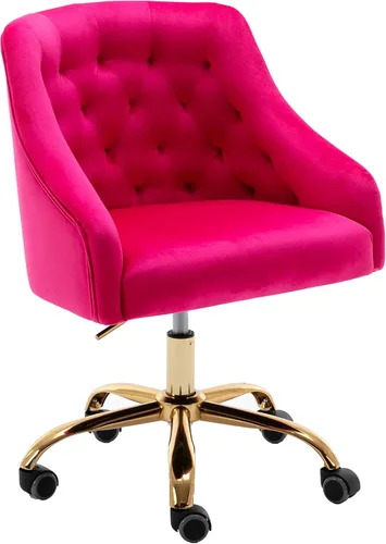Miniatura 18 de Silla moderna de escritorio para oficina en casa con ruedas, giratoria, altura ajustable de terciopelo, sala de estar, dormitorio (negro)