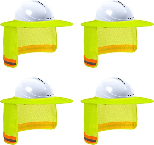 Miniatura 28 de Parasol para Casco Duro, Visera de Alta Visibilidad con Protección para el Cuello con Tira Reflectante, Accesorios para Casco Duro, Visera Completa