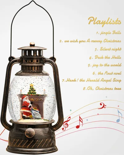 Miniatura 2 de Decoraciones de Navidad para interiores, globo de nieve musical de Navidad con temporizador de 6 horas, globos de nieve iluminados con ángel