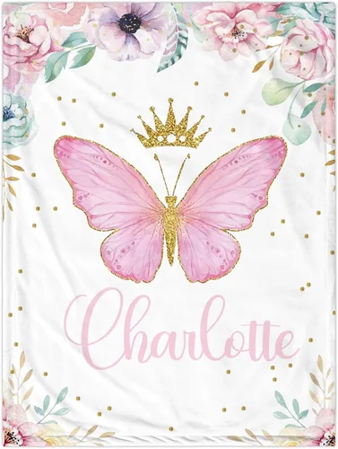 Miniatura 12 de J&SBGFT Manta personalizada para bebé niña, manta de recepción de elefante, regalo personalizado para bebé, esenciales para recién nacidos, 30 x 40