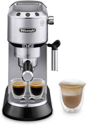 Máquina de espresso de 15 bares, DeLonghi Dedica, Acero inoxidable Plateado