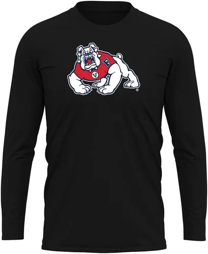Miniatura 82 de Camisa deportiva de manga larga oficial de la NCAA Collegiate para hombre, colección negra con logotipo primario