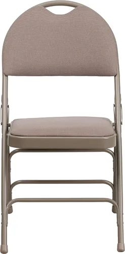 Miniatura 22 de Flash Furniture HERCULES Series Ultra Premium Triple Braced Black Vinyl Metal Silla plegable con asa fácil de transportar Marco negro de vinilo.