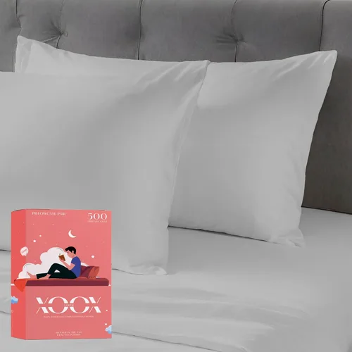 Miniatura 15 de XOOX Linen Juego de Sábanas de Algodón 100% Twin - Sábanas de Algodón de 500 Thread Count Tamaño Twin, Extra Suaves, Tejido Satén, Sábanas