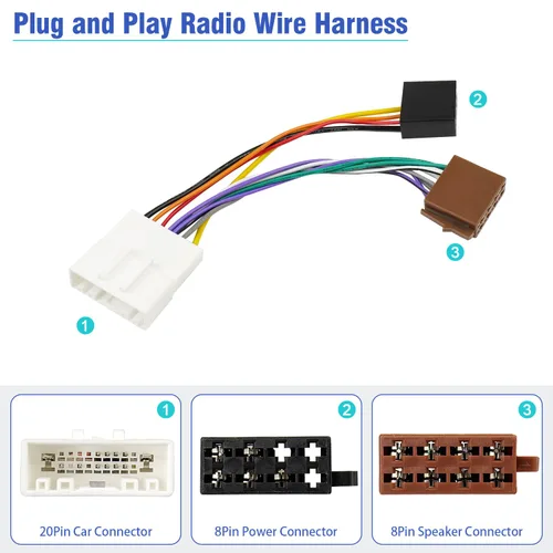 Miniatura 4 de Arnés de cableado estéreo para Nissan Adaptador de radio ISO a conector de 20 pines compatible con Altima Sentra Frontier Versa Xterra Murano Leaf