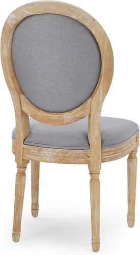 Miniatura 7 de Christopher Knight Home Camille - Sillas de comedor tradicionales de terciopelo, 2 piezas, color gris y blanco brillante Gris claro