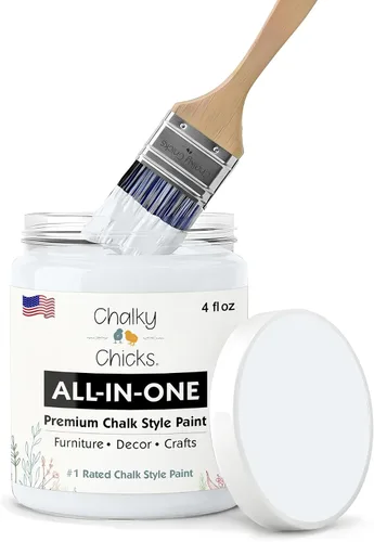 Miniatura 110 de Chalky Chicks - Pintura mate a la tiza, no requiere lijado, 4 onzas líquidas, color gris oscuro (Gun Metal Gray), para muebles, pintura sin Gris