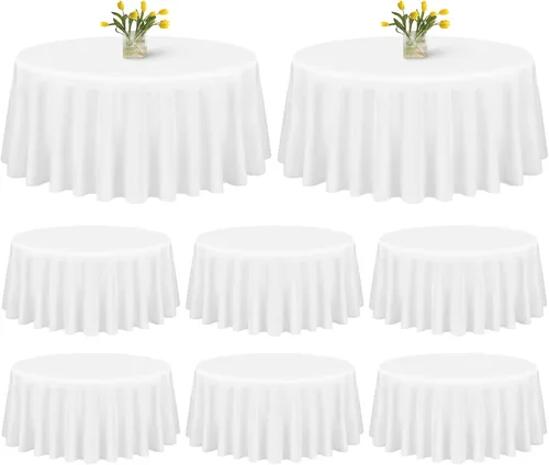 Miniatura 22 de Showgeous Paquete de 4 manteles rectangulares de poliéster de 60 x 102 pulgadas, resistentes a las arrugas, lavables, para bodas, mesas de comedor