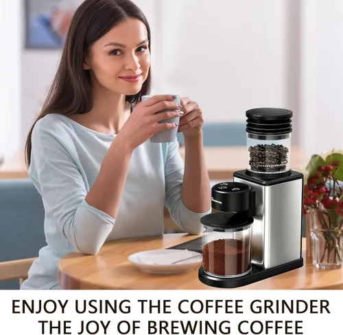 Miniatura 6 de Molinillo de café eléctrico para el hogar y la oficina: molinillo de café inteligente con 25 ajustes de molienda de precisión y tolva de grano