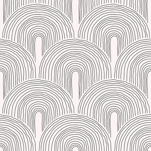 Miniatura 9 de VEELIKE Papel tapiz geométrico bohemio de arcos negros para despegar y pegar, para dormitorio, sala de estar, 17.7 x 118 pulgadas, papel tapiz