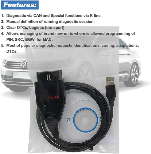 Miniatura 4 de OBD2 K+CAN Commander 1.4 Cable lector de código FTDI FT232RL chip OBDII herramienta de diagnóstico escáner para VAG para Audi para VW para Skoda