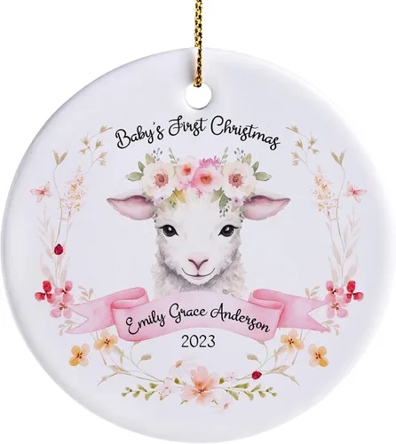 Miniatura 7 de Adorno personalizado para la primera Navidad del bebé 2023 para niña, adornos personalizados de la primera Navidad del bebé, regalos para bebé