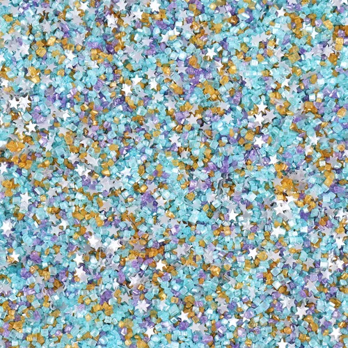 Miniatura 15 de Mezcla de estrellas con purpurina plateada comestible de lijado, chispas de azúcar comestible azul y morado para decoración de pasteles, azúcar