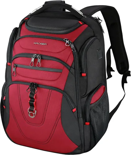 Miniatura 12 de KROSER Mochila para laptop compatible con TSA de 17.3 pulgadas XL, mochila para computadora resistente al agua, mochila de viaje para universidad