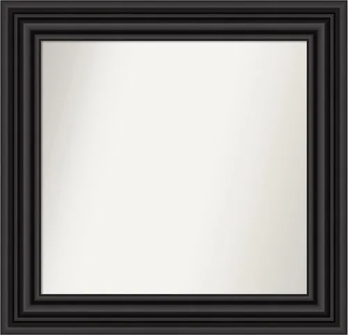 Miniatura 222 de Amanti Art Espejo personalizado, espejo de baño negro puente, espejo de pared o espejo de tocador de baño sobre el fregadero (26 x 26 pulgadas)